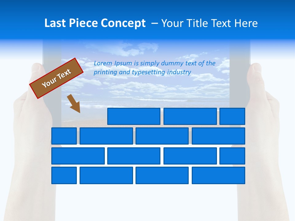 Isolated Mobile Holding PowerPoint Template