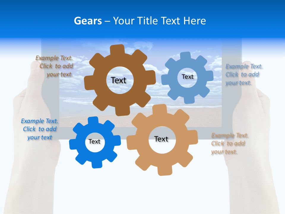 Isolated Mobile Holding PowerPoint Template