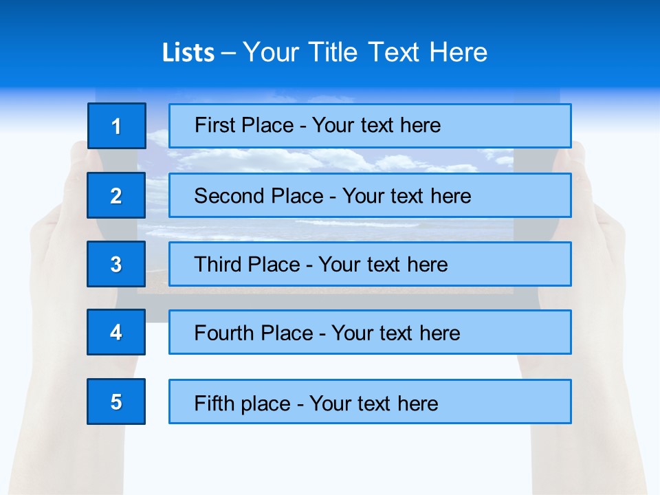 Isolated Mobile Holding PowerPoint Template