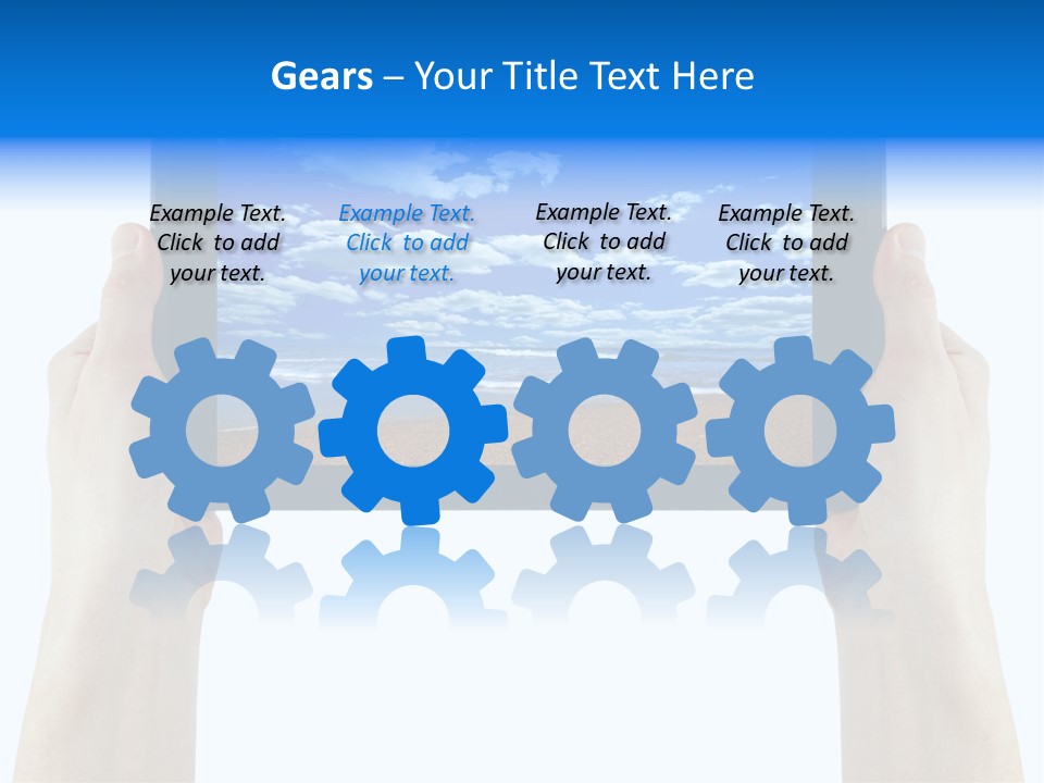Isolated Mobile Holding PowerPoint Template