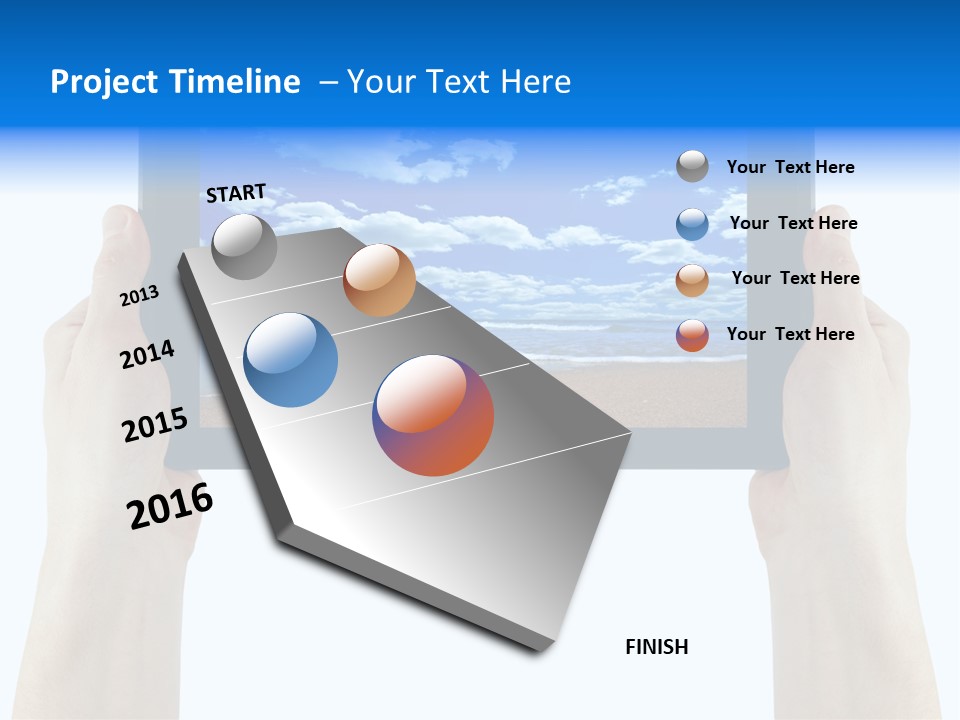 Isolated Mobile Holding PowerPoint Template