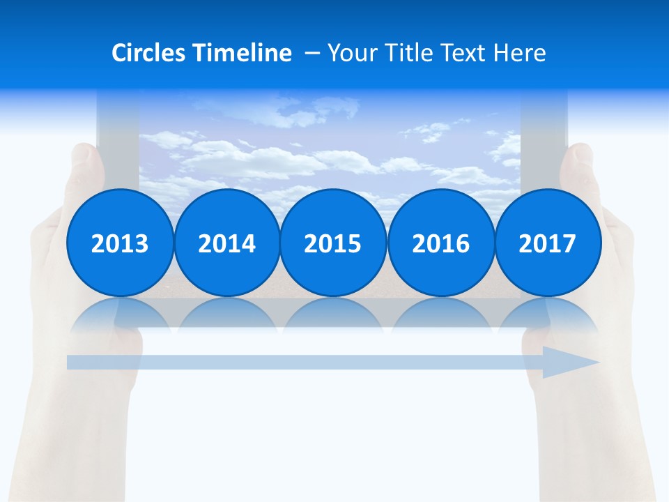 Isolated Mobile Holding PowerPoint Template