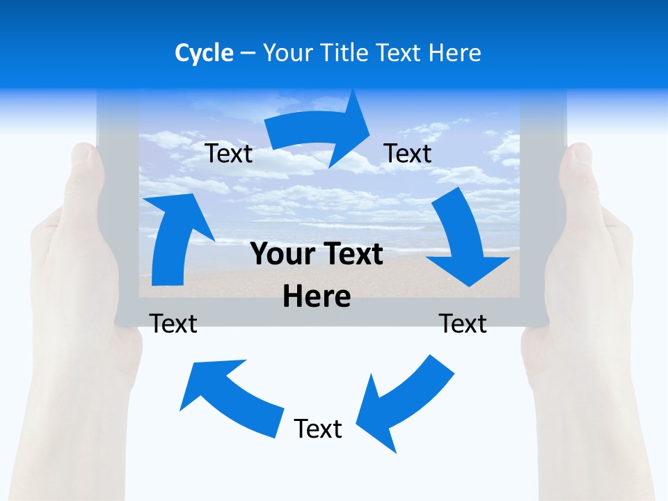 Isolated Mobile Holding PowerPoint Template