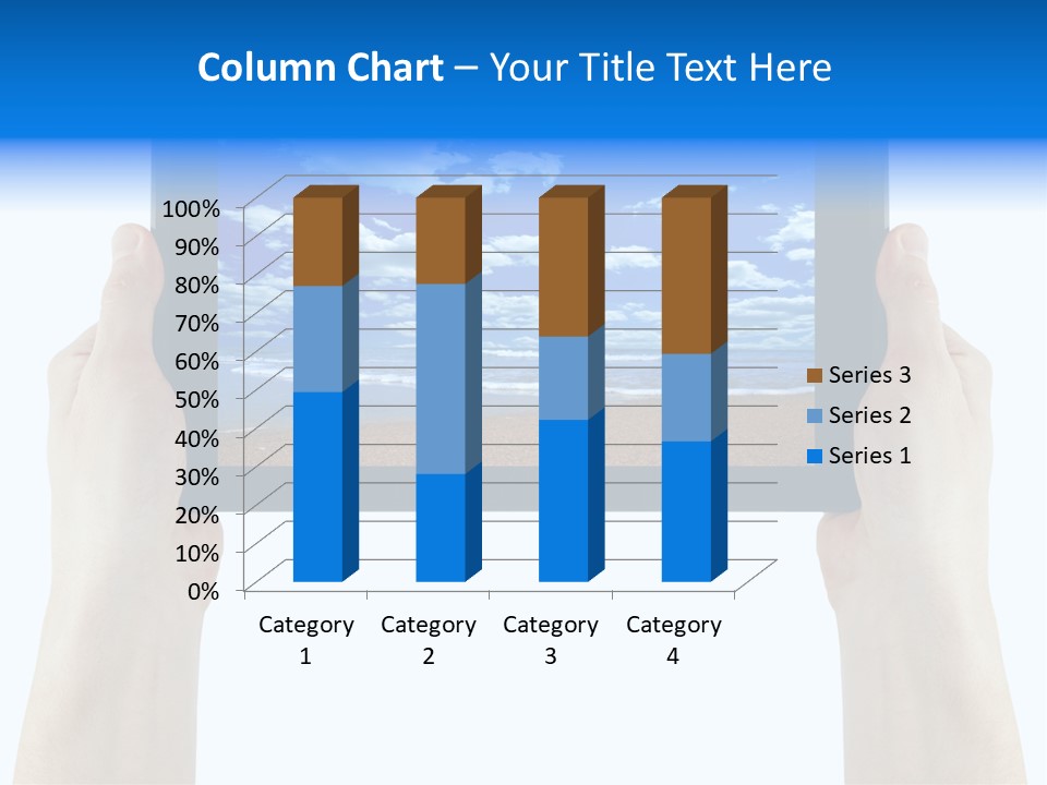 Isolated Mobile Holding PowerPoint Template