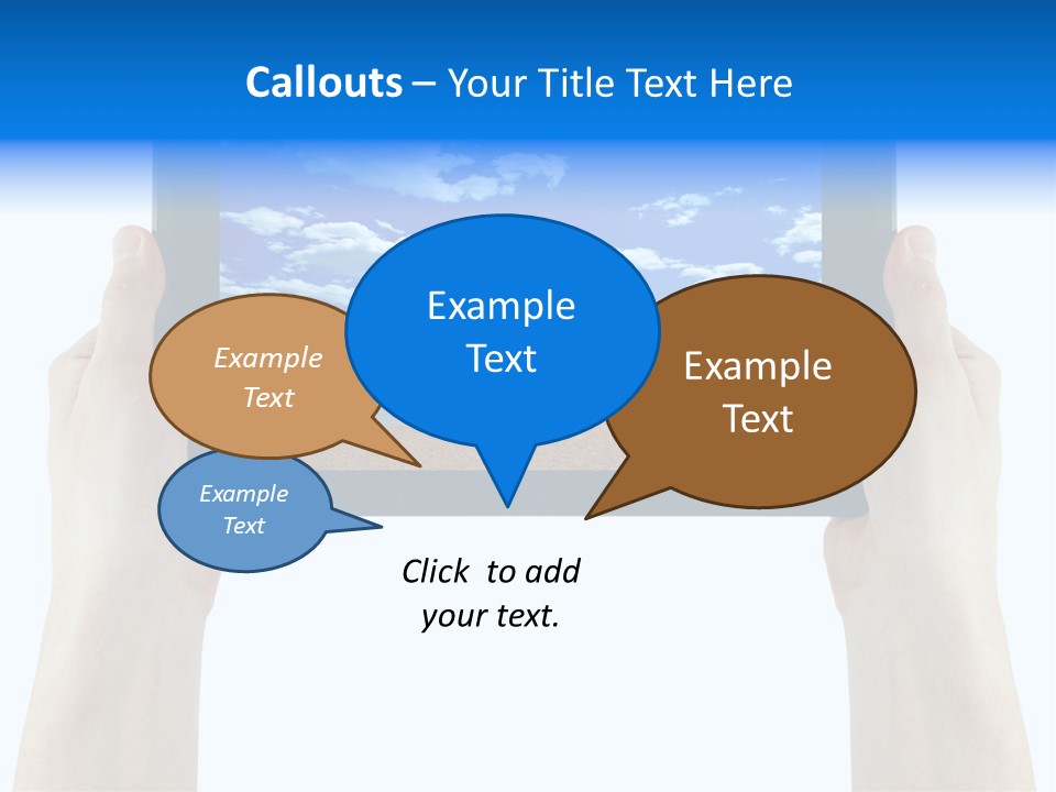 Isolated Mobile Holding PowerPoint Template