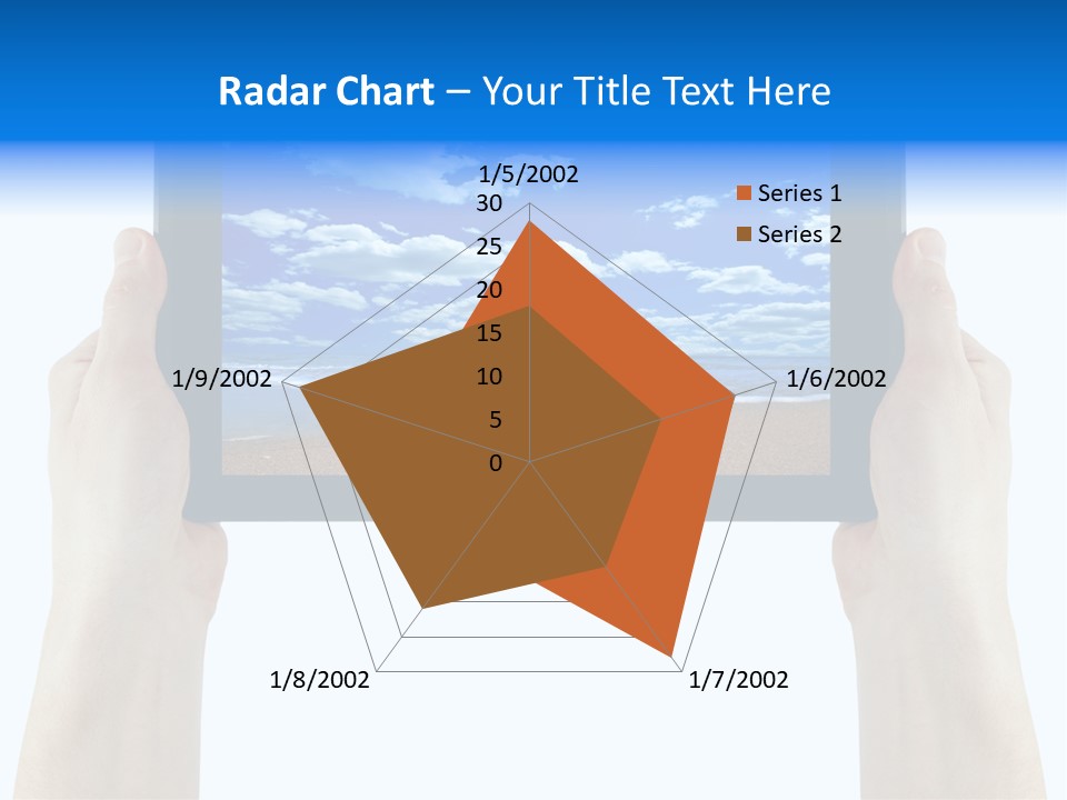 Isolated Mobile Holding PowerPoint Template
