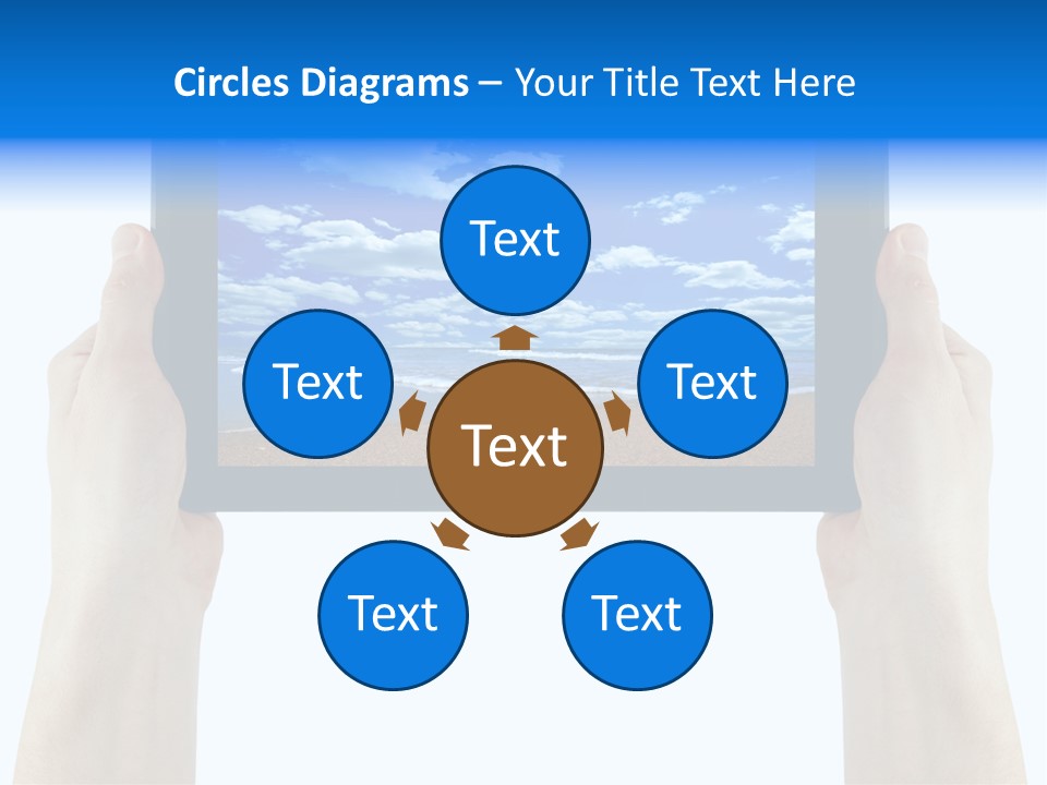 Isolated Mobile Holding PowerPoint Template