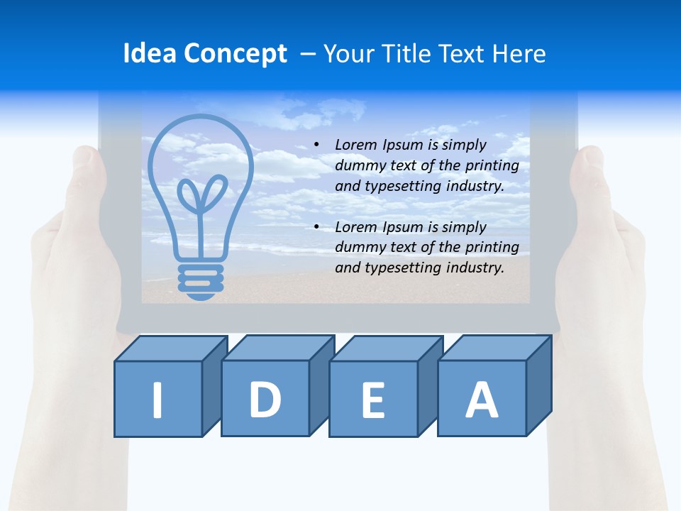 Isolated Mobile Holding PowerPoint Template