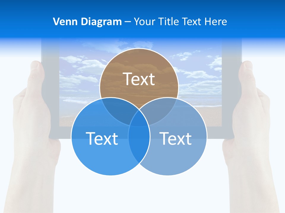 Isolated Mobile Holding PowerPoint Template