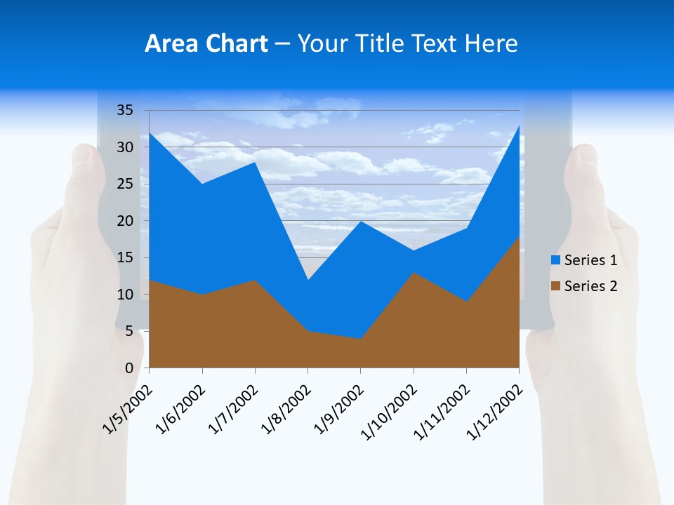 Isolated Mobile Holding PowerPoint Template