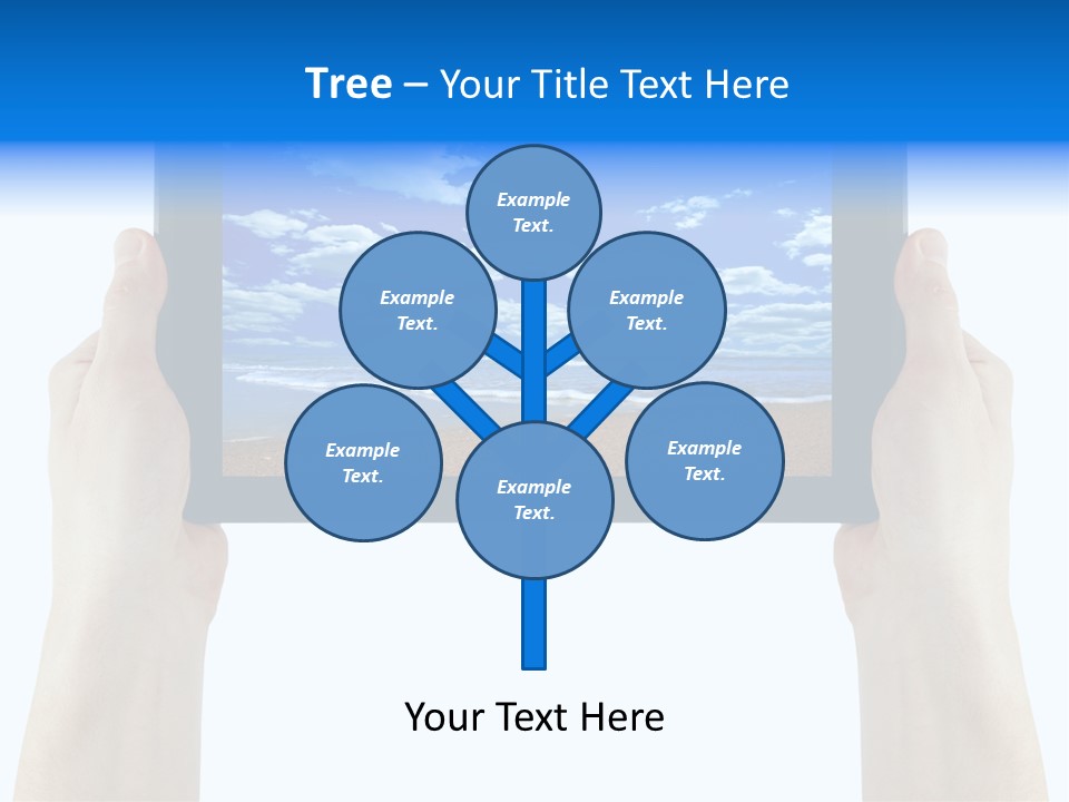 Isolated Mobile Holding PowerPoint Template