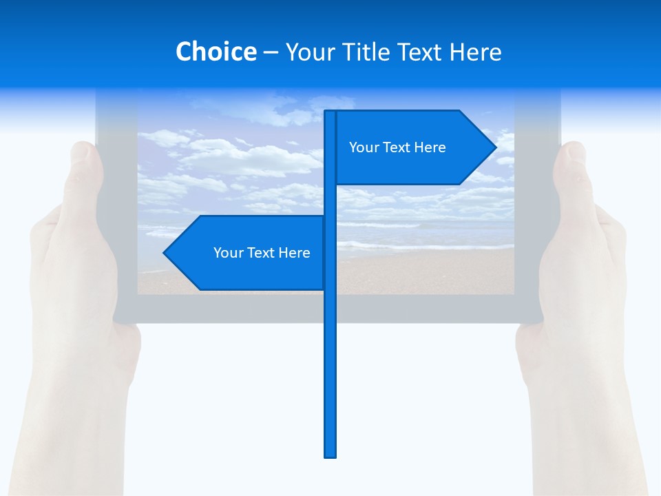 Isolated Mobile Holding PowerPoint Template