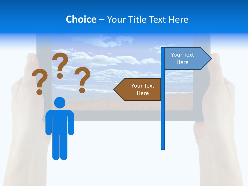 Isolated Mobile Holding PowerPoint Template