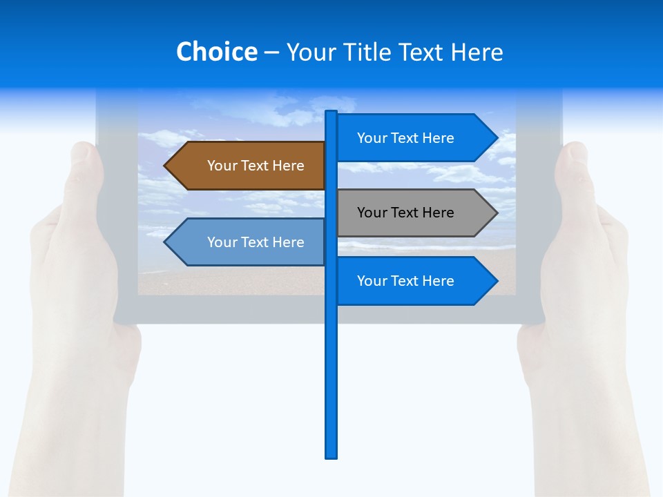 Isolated Mobile Holding PowerPoint Template