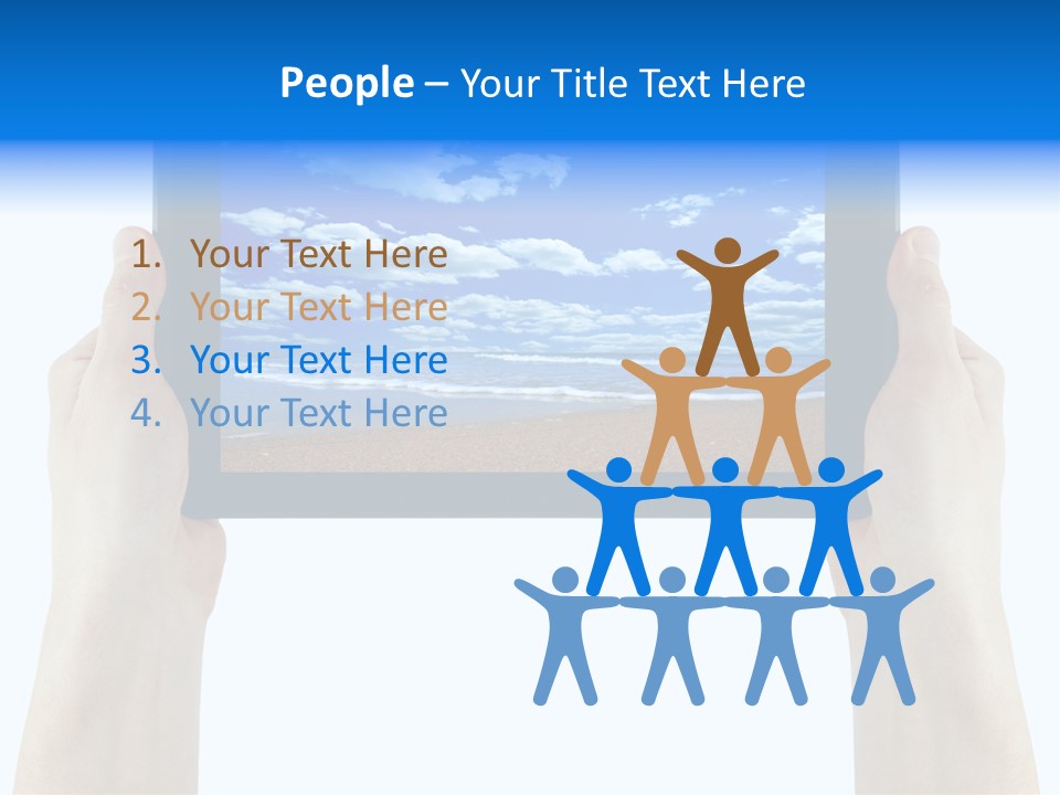 Isolated Mobile Holding PowerPoint Template