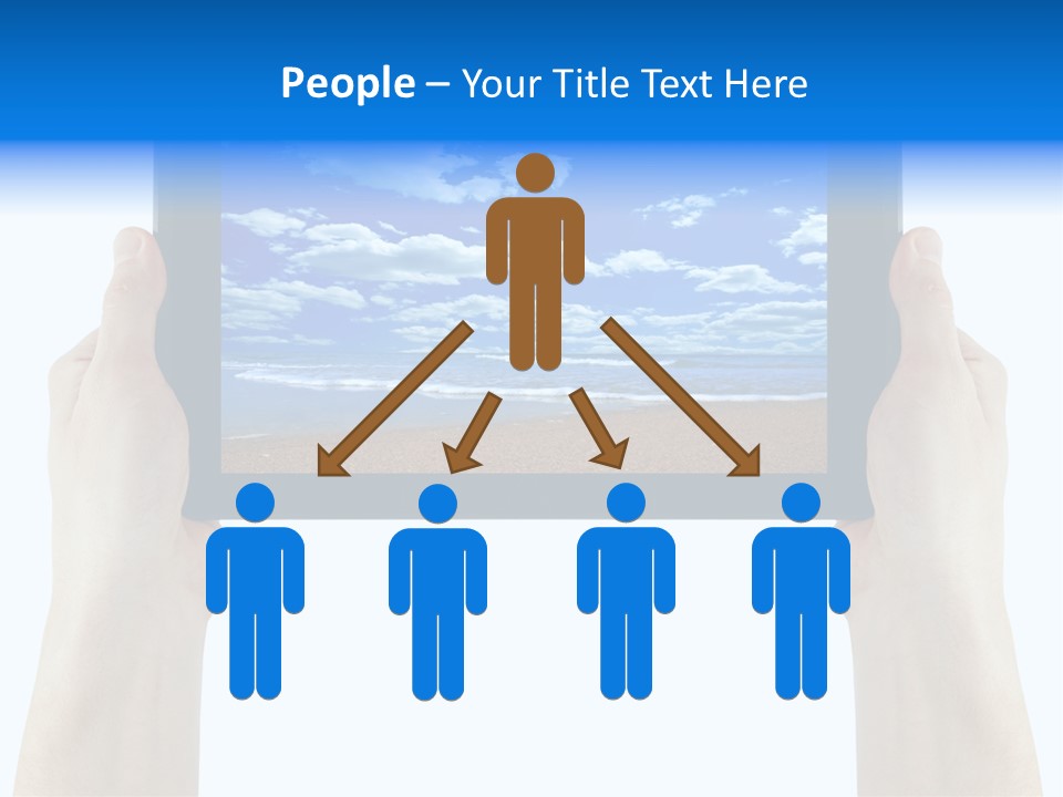 Isolated Mobile Holding PowerPoint Template