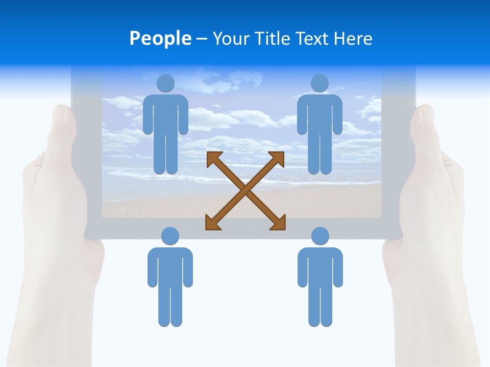 Isolated Mobile Holding PowerPoint Template