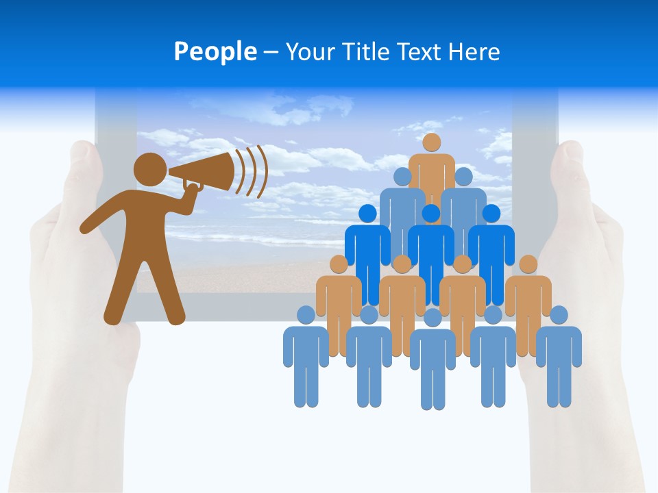 Isolated Mobile Holding PowerPoint Template