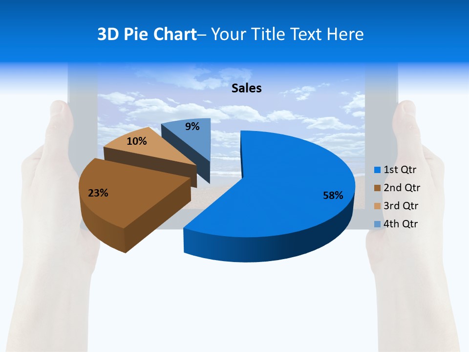 Isolated Mobile Holding PowerPoint Template