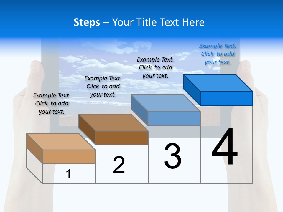 Isolated Mobile Holding PowerPoint Template