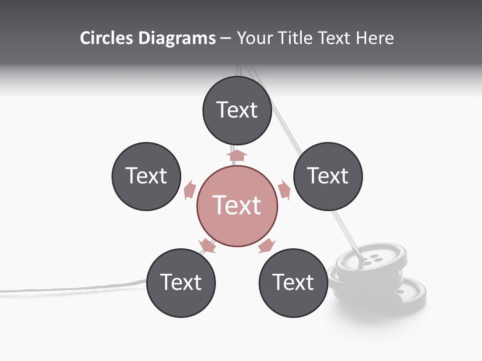 Sew Background Button PowerPoint Template