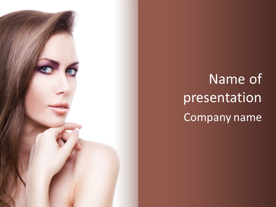 Makeup Beauty Caucasian PowerPoint Template