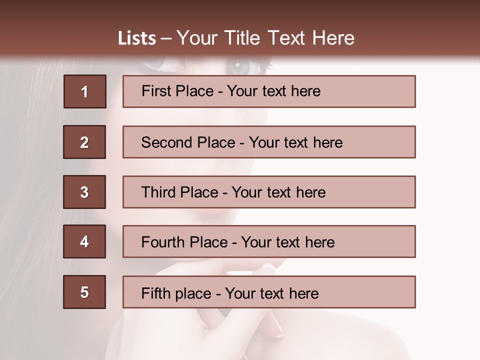 Makeup Beauty Caucasian PowerPoint Template