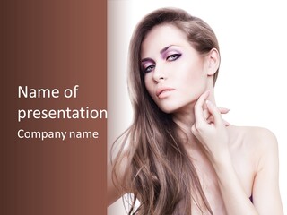 Makeup Caucasian Person PowerPoint Template