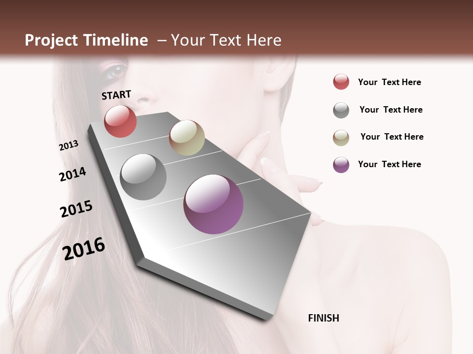 Makeup Caucasian Person PowerPoint Template