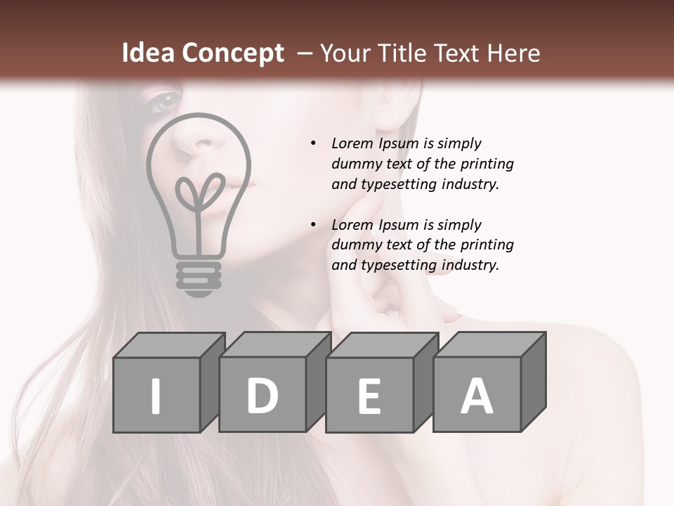 Makeup Caucasian Person PowerPoint Template