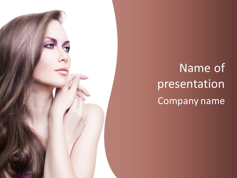 Blonde Head Blue PowerPoint Template