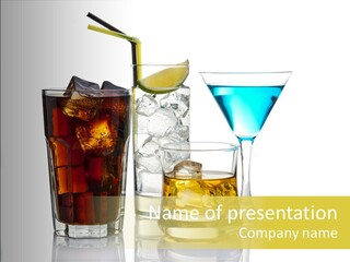 Whiskey Blue Color Image PowerPoint Template