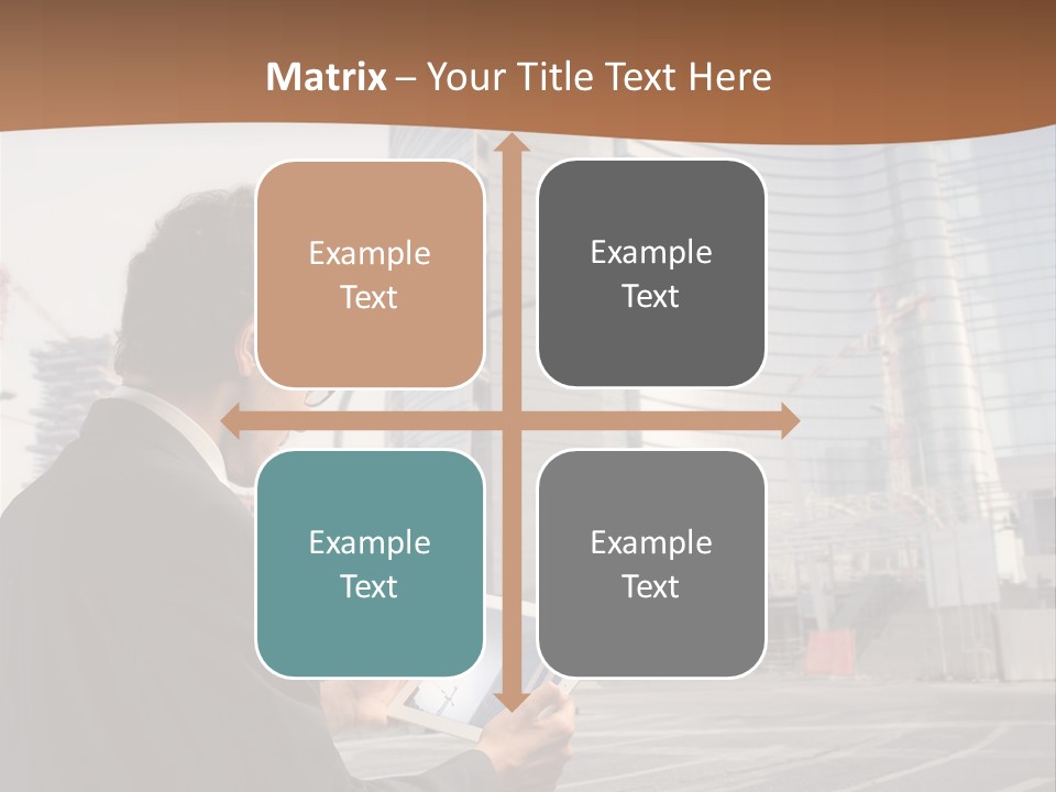 Crane Businessman Building PowerPoint Template