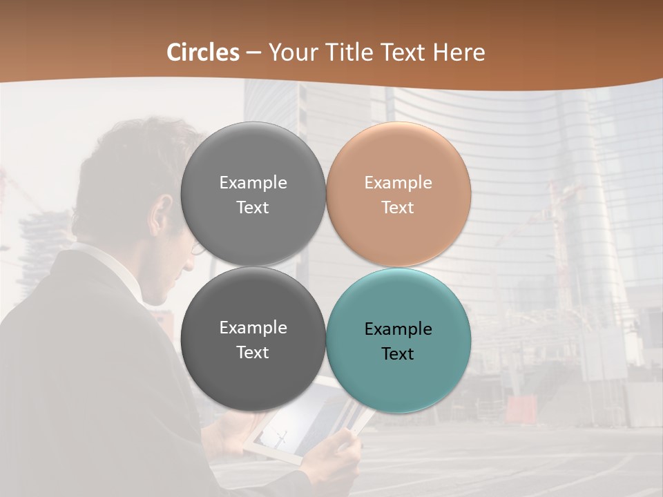 Crane Businessman Building PowerPoint Template