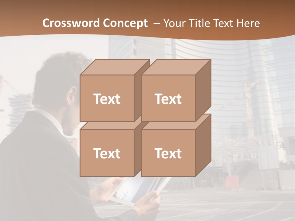 Crane Businessman Building PowerPoint Template