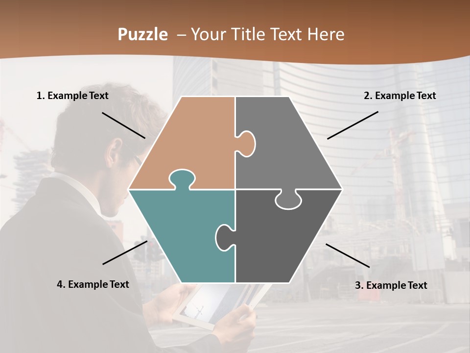 Crane Businessman Building PowerPoint Template