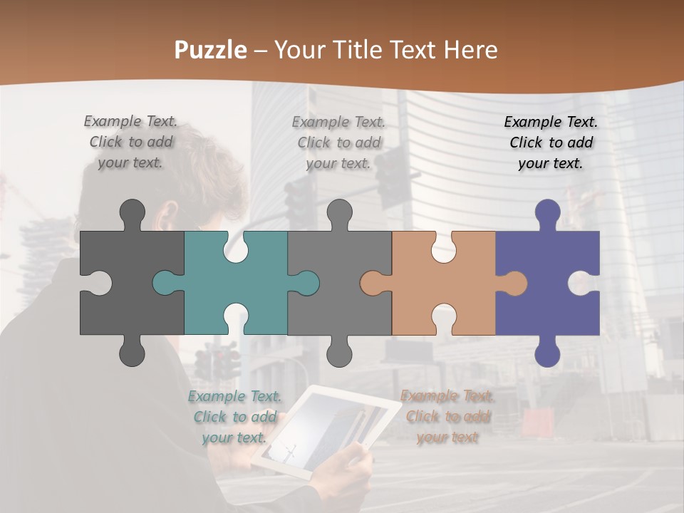 Crane Businessman Building PowerPoint Template