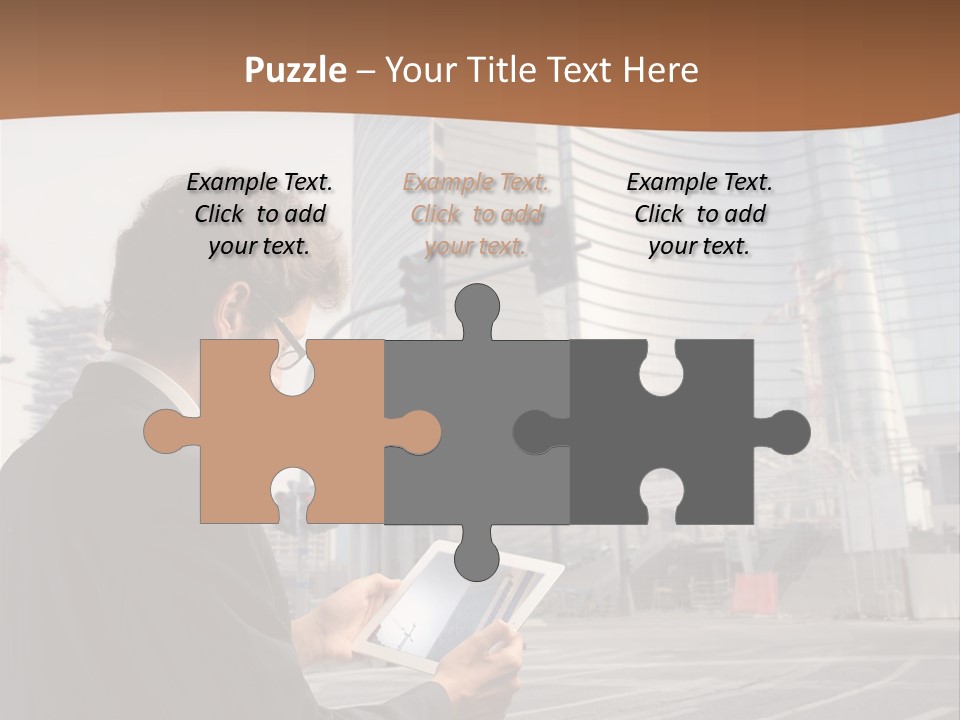 Crane Businessman Building PowerPoint Template