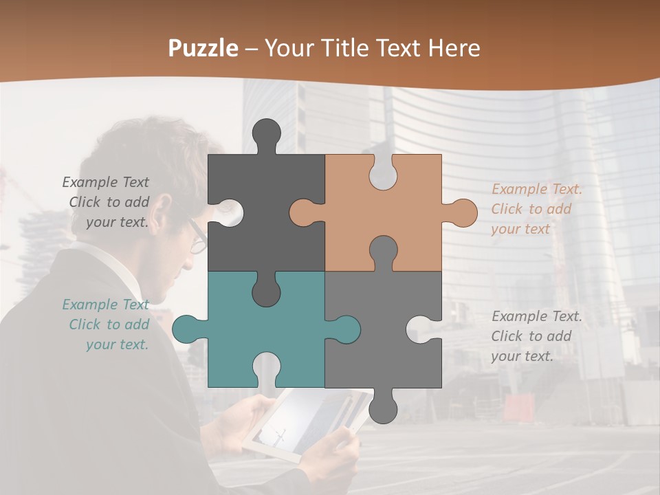 Crane Businessman Building PowerPoint Template