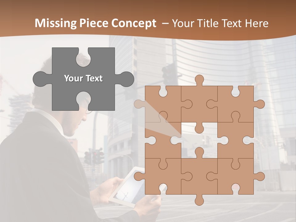 Crane Businessman Building PowerPoint Template