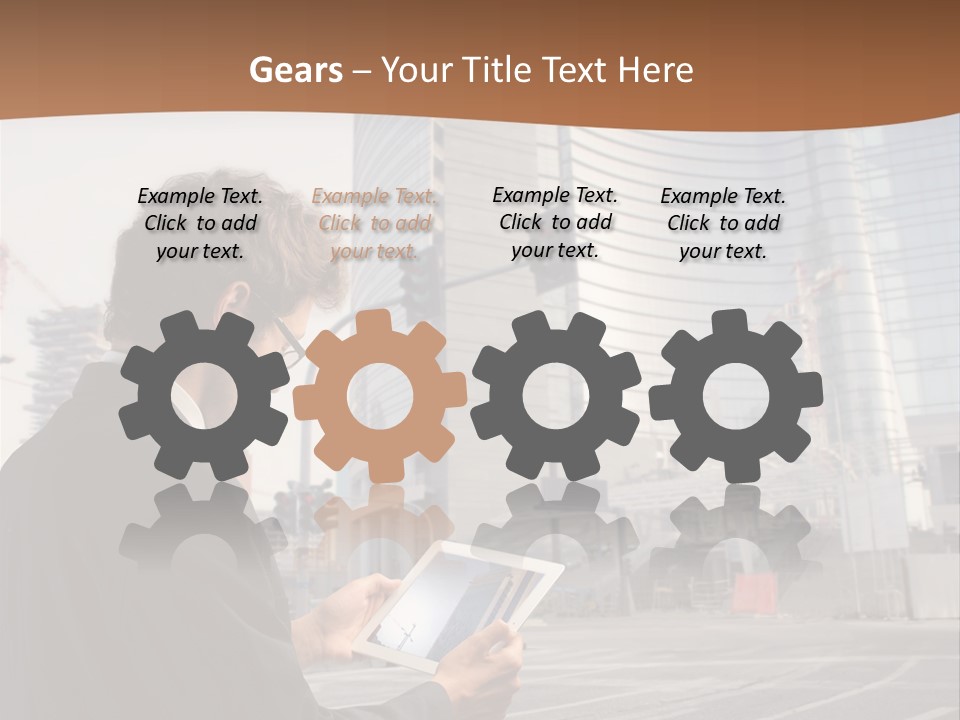 Crane Businessman Building PowerPoint Template