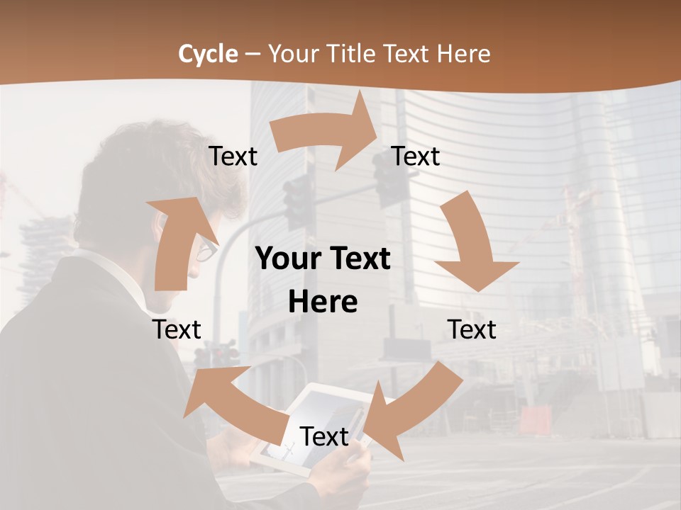 Crane Businessman Building PowerPoint Template