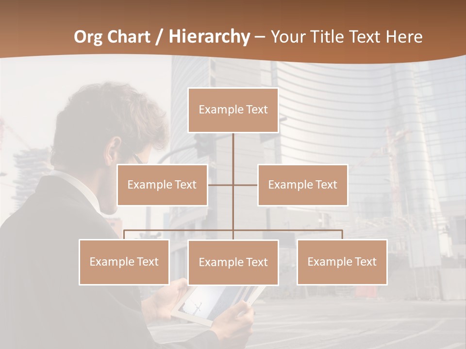 Crane Businessman Building PowerPoint Template