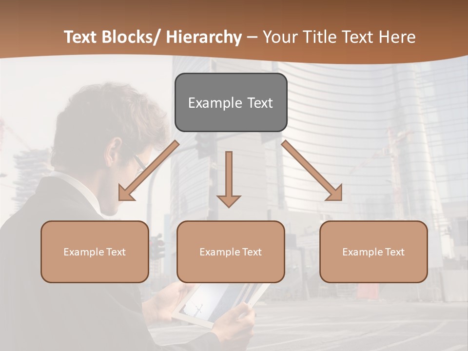 Crane Businessman Building PowerPoint Template