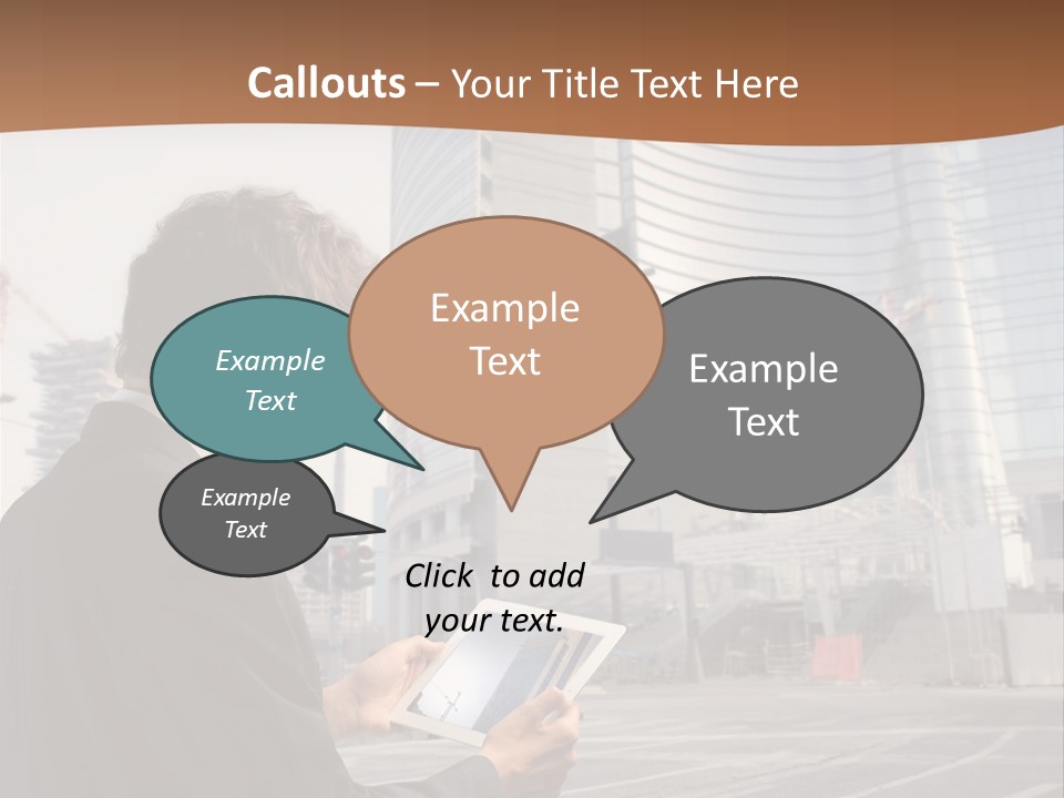 Crane Businessman Building PowerPoint Template