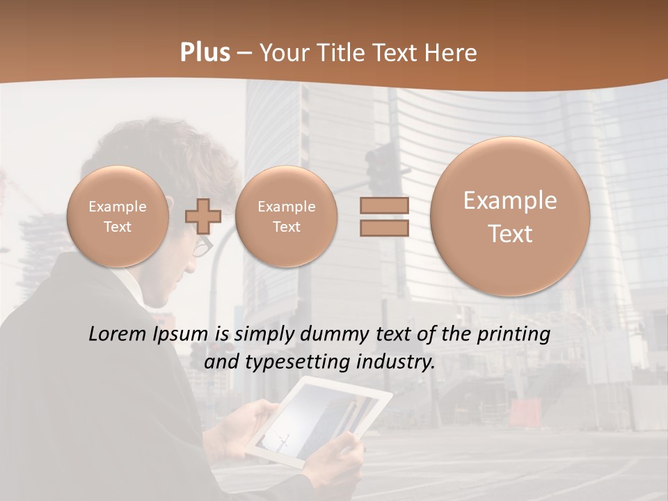 Crane Businessman Building PowerPoint Template