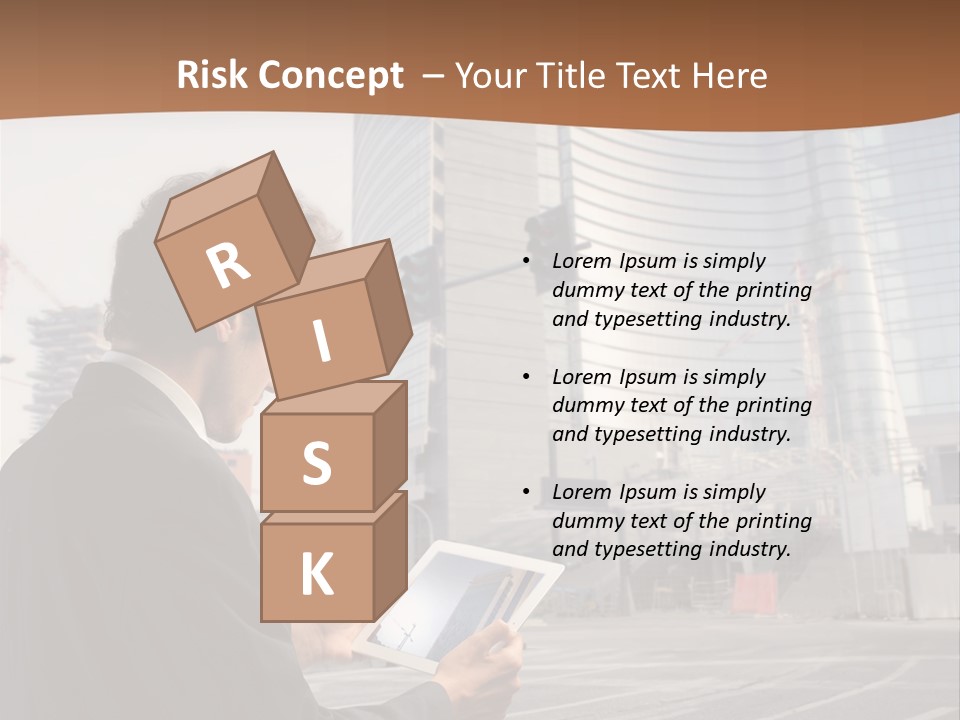 Crane Businessman Building PowerPoint Template