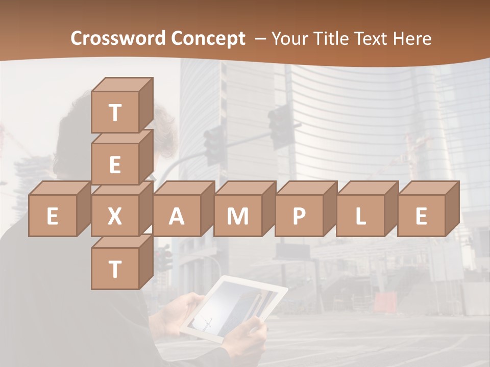 Crane Businessman Building PowerPoint Template