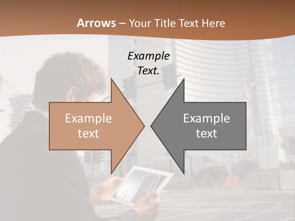 Crane Businessman Building PowerPoint Template