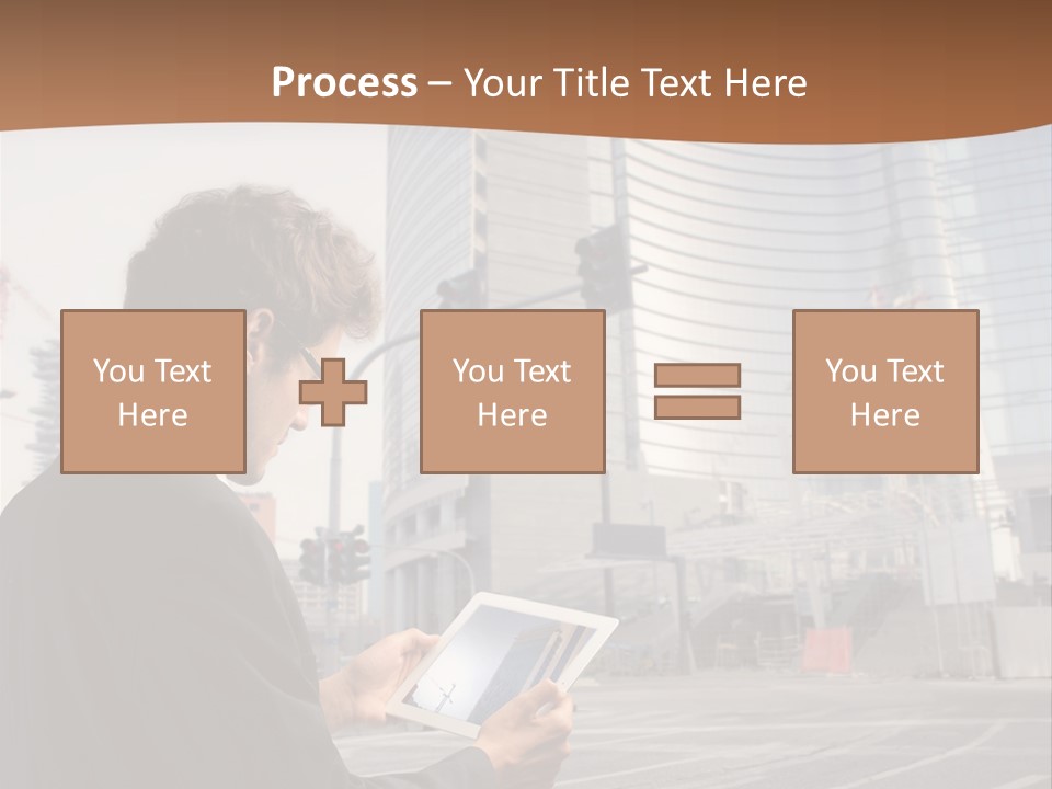 Crane Businessman Building PowerPoint Template